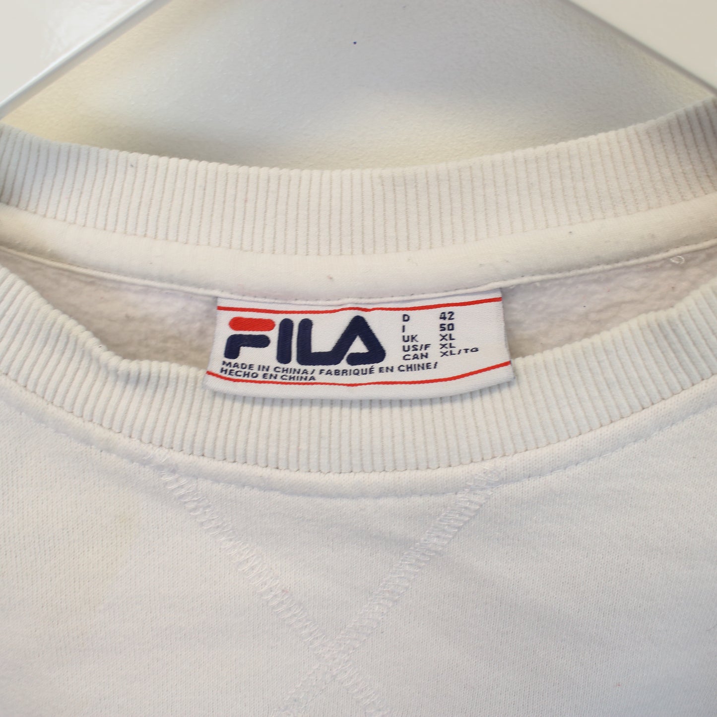 Vintage Women's Fila sweatshirt in white. Best fits XL