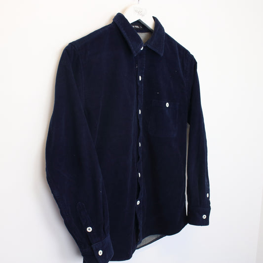 Vintage Lam Feel corduroy shirt in blue. Best fits S