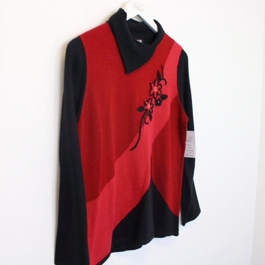 Vintage Alexara knit sweatshirt in red and black Best fits S