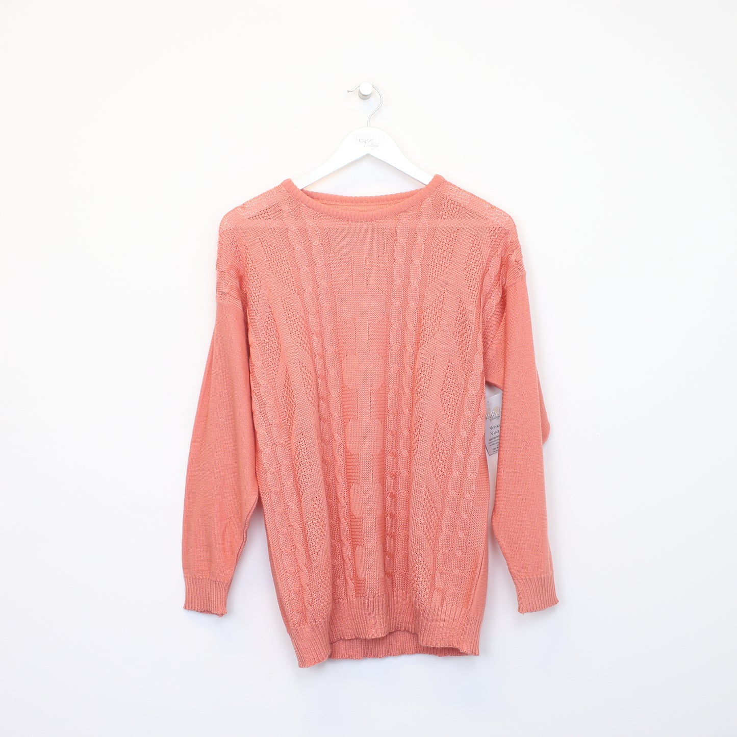 Vintage Unbranded knit sweatshirt in pink Best fits M