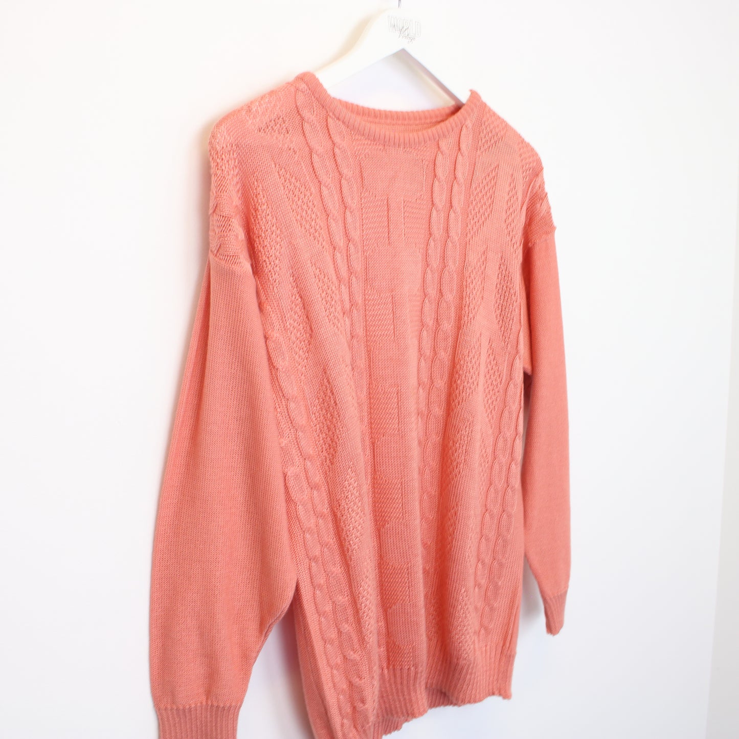 Vintage Unbranded knit sweatshirt in pink Best fits M