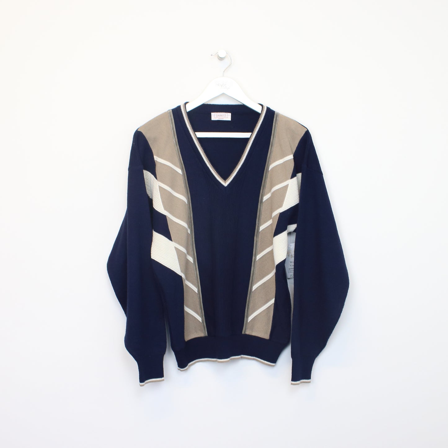 Vintage Gabicci knit sweatshirt in navy. Best fits S