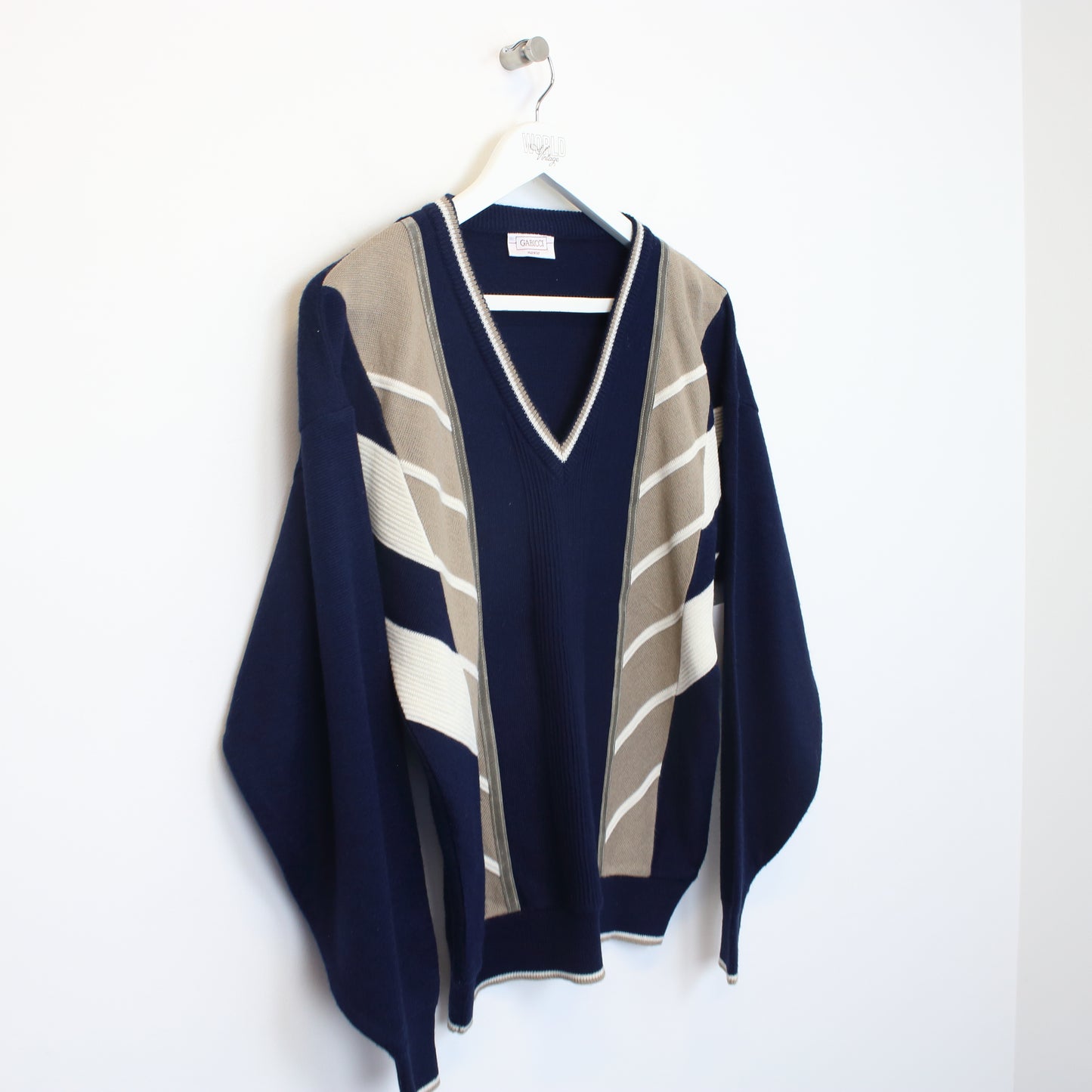 Vintage Gabicci knit sweatshirt in navy. Best fits S