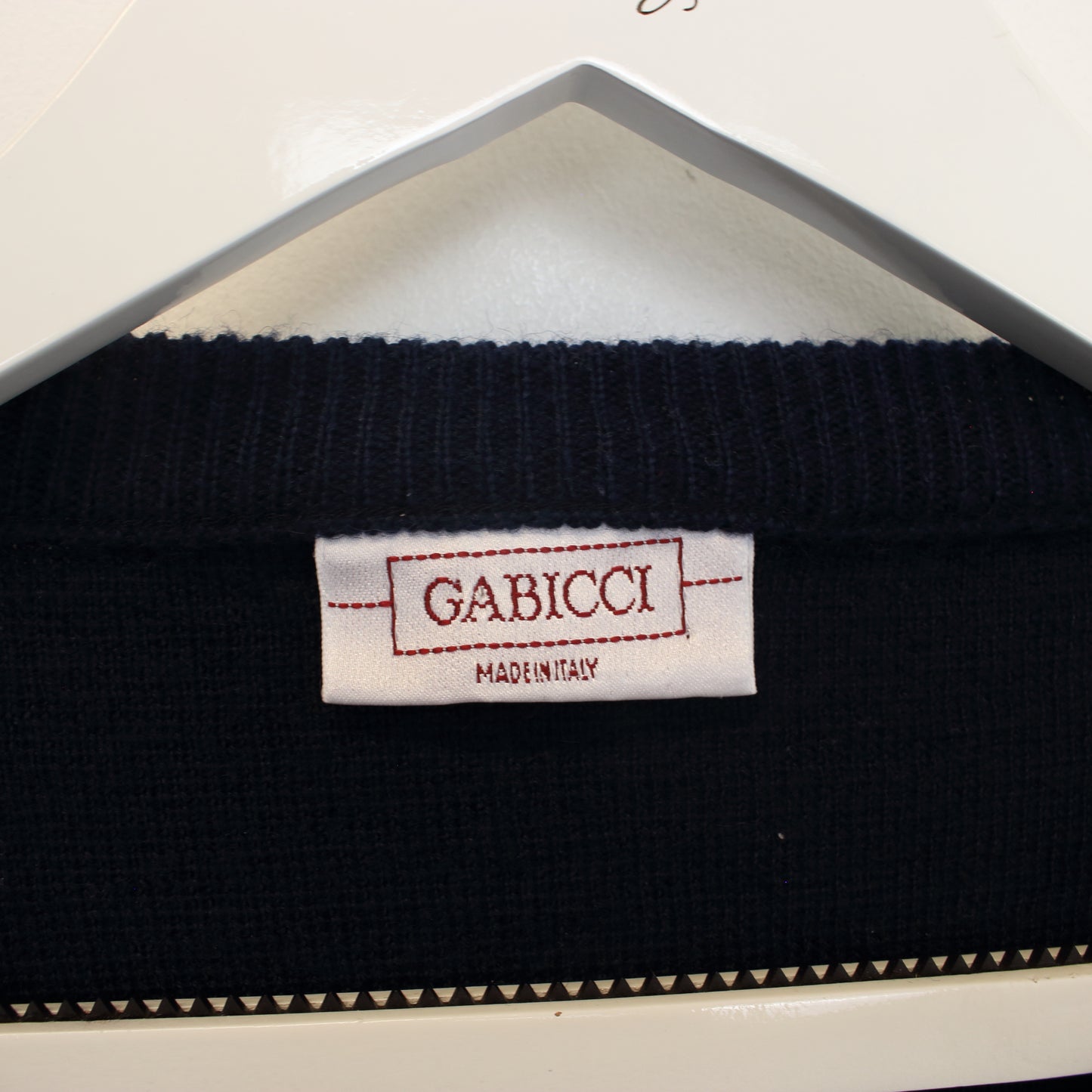 Vintage Gabicci knit sweatshirt in navy. Best fits S