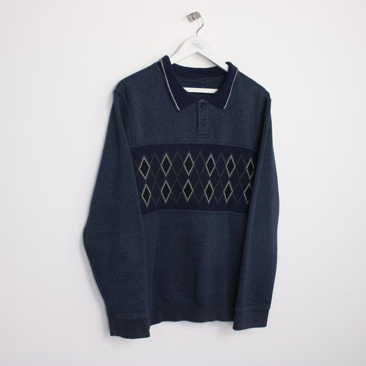 Vintage Tom Hagan knit sweatshirt in navy. Best fits L