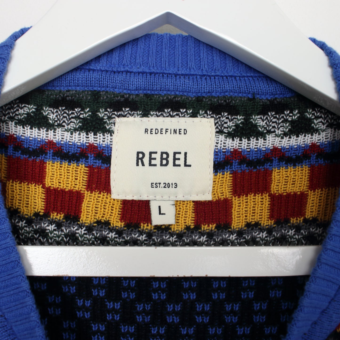 Vintage Rebel knit sweatshirt in multi colour. Best fits L