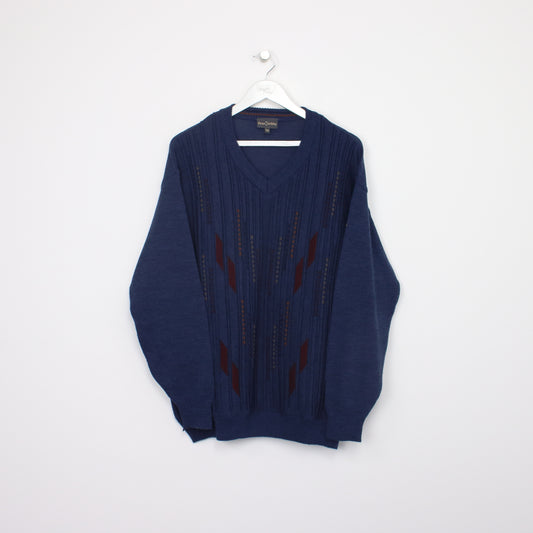 Vintage Peter Gribby knit sweatshirt in navy. Best fits XL