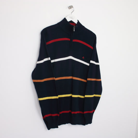 Vintage Maine quarter zip knit sweatshirt in black. Best fits XL