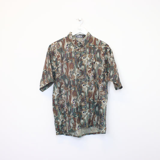 Vintage Pidoza Hawaiian shirt in brown and green. Best fits M