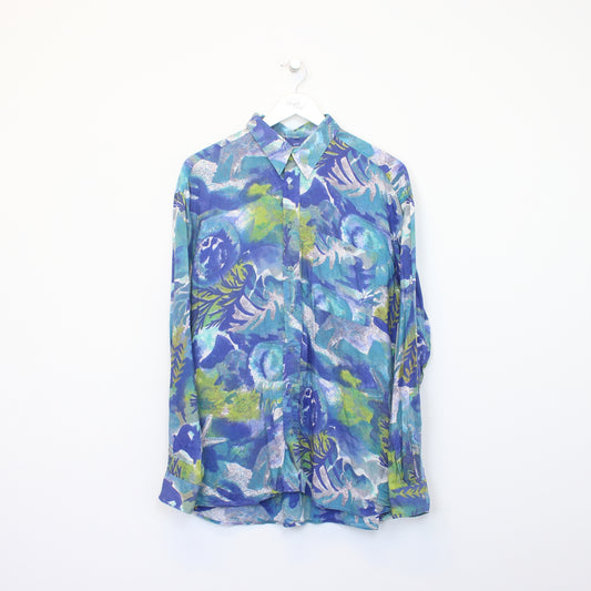 Vintage Club D'amingo Hawaiian shirt in blue and green. Best fits L