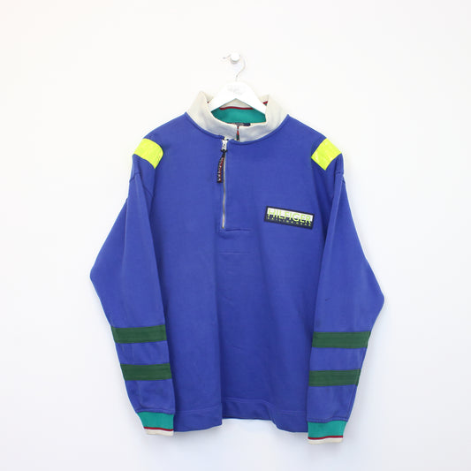 Vintage Tommy Hilfiger quarter zip sweatshirt in blue. Best fit L