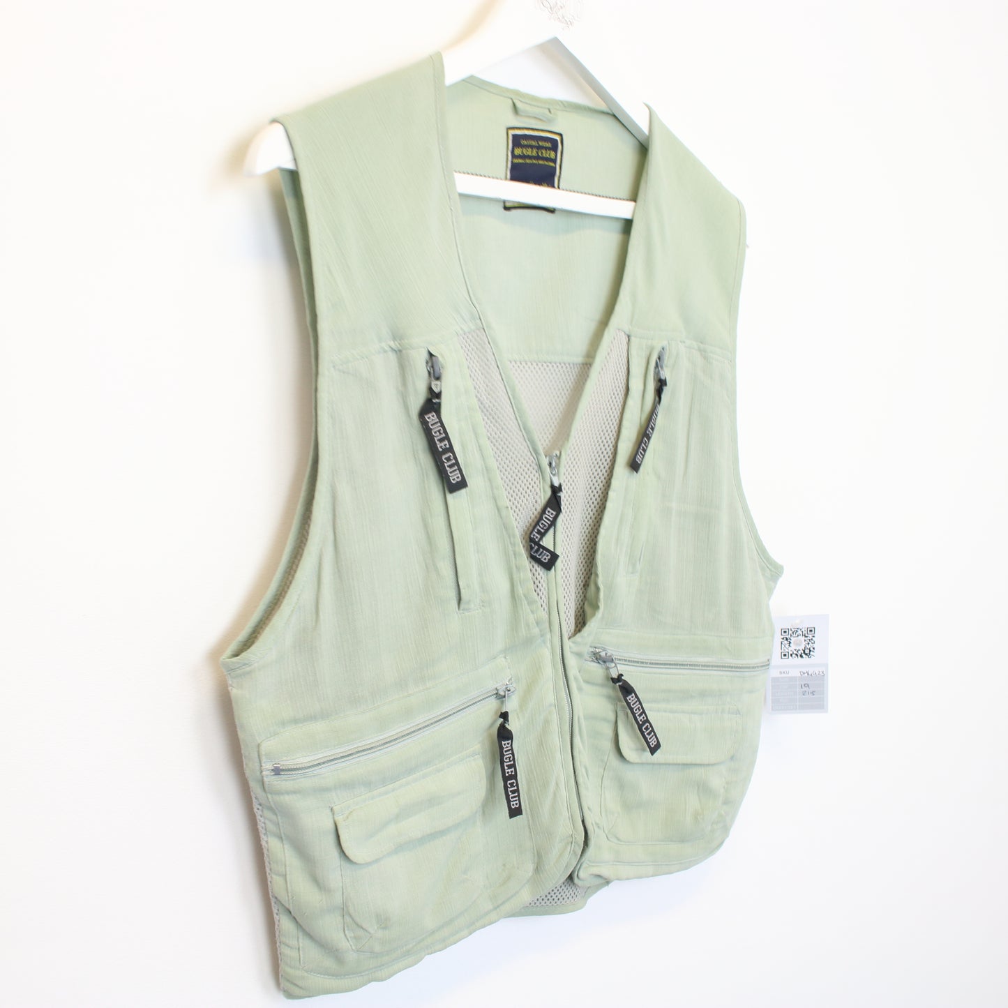 Vintage Bugle Club vest in grey/green. Best fits M