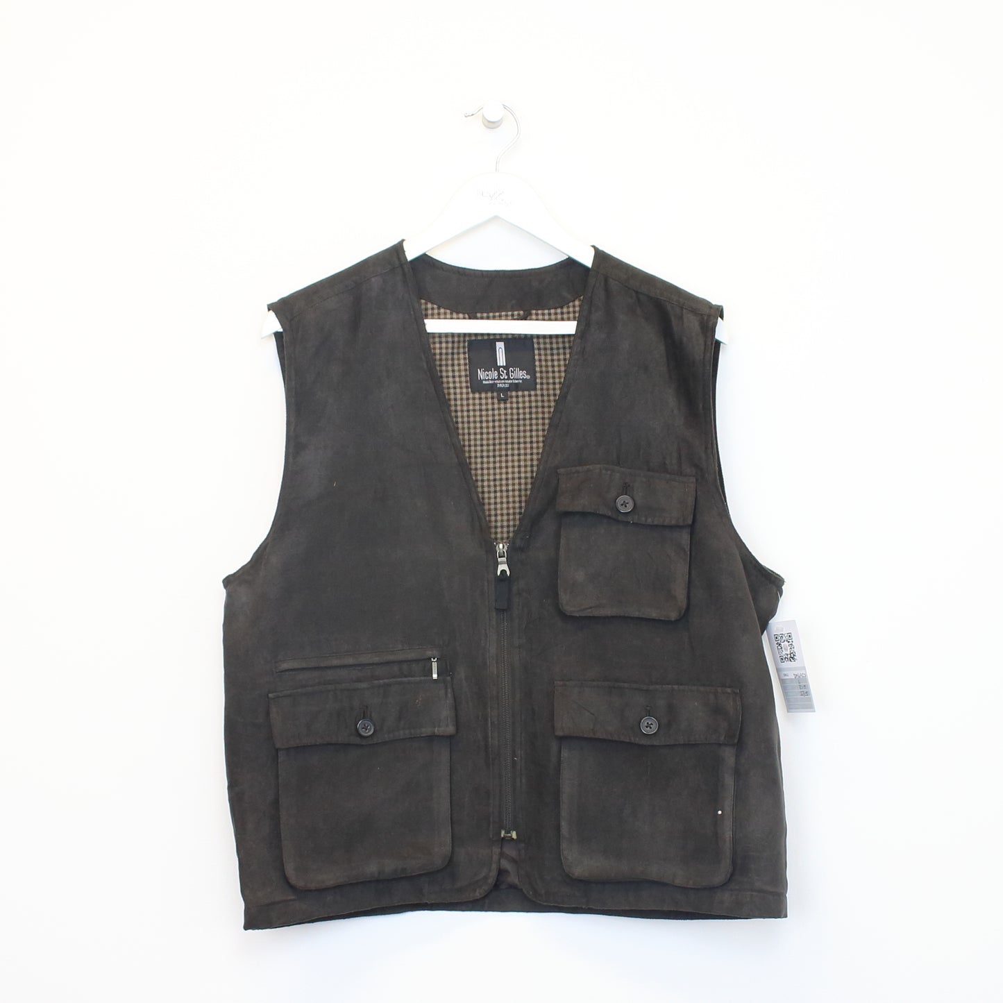 Vintage Nicole St Gilles vest in brown. Best fits L