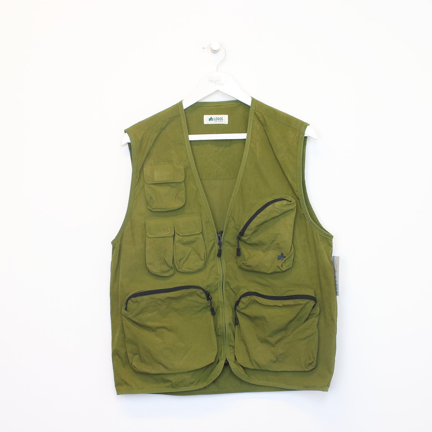 Vintage Logos vest in green. Best fits L