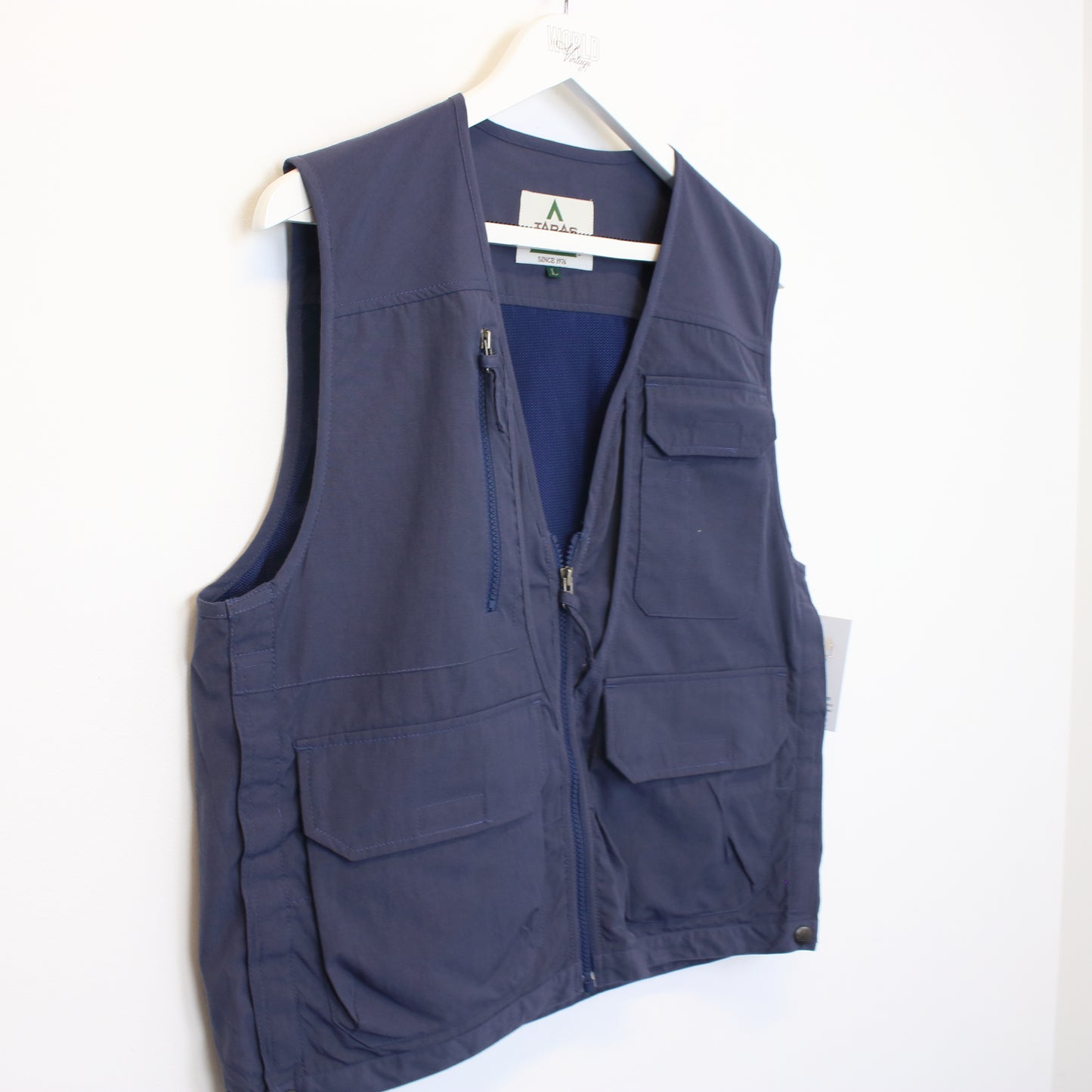 Vintage Taras Boulba vest in blue. Best fits L