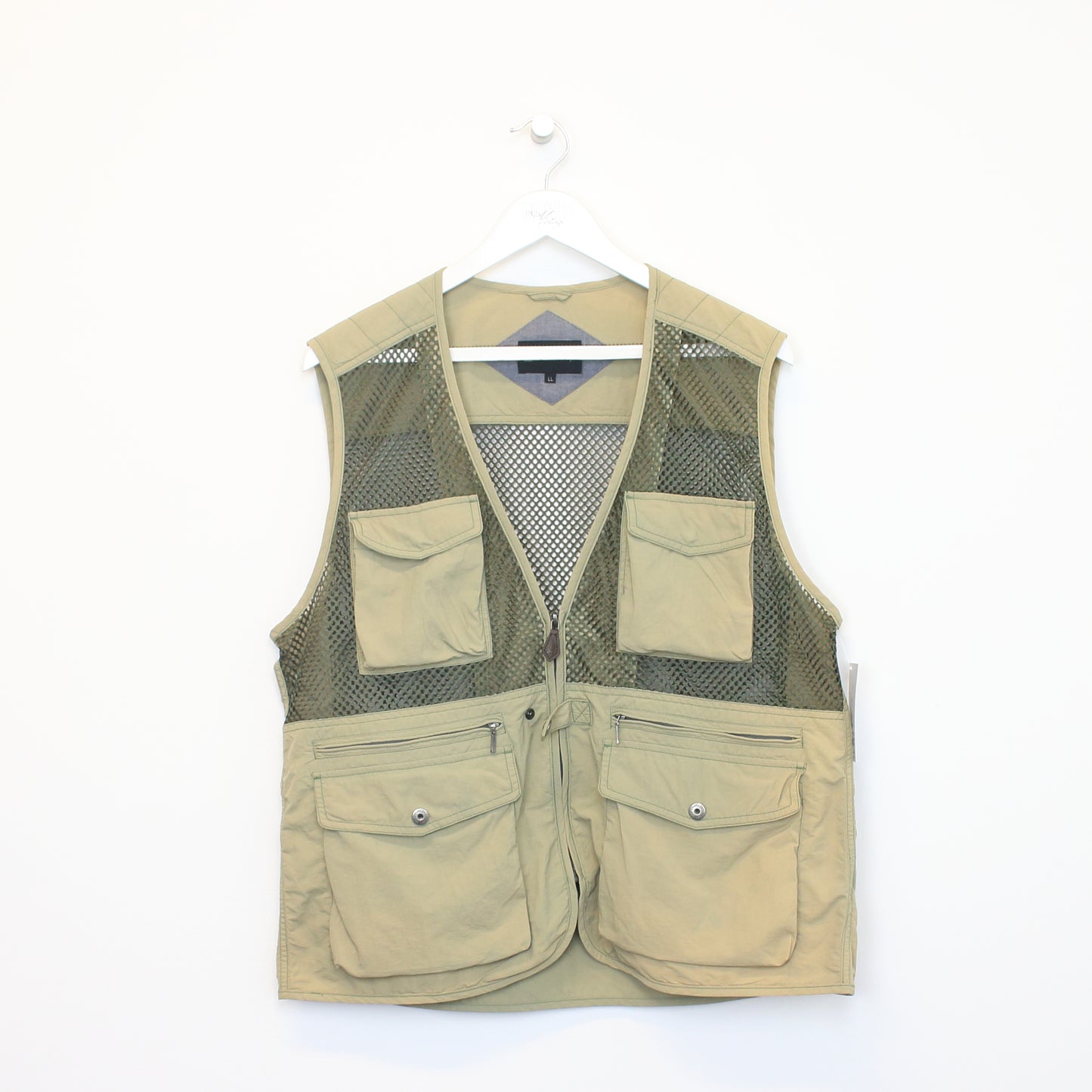 Vintage Graceful Days mesh vest in green. Bets fits L