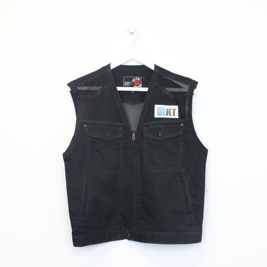 Vintage Vice United mesh vest in black. Best fits L