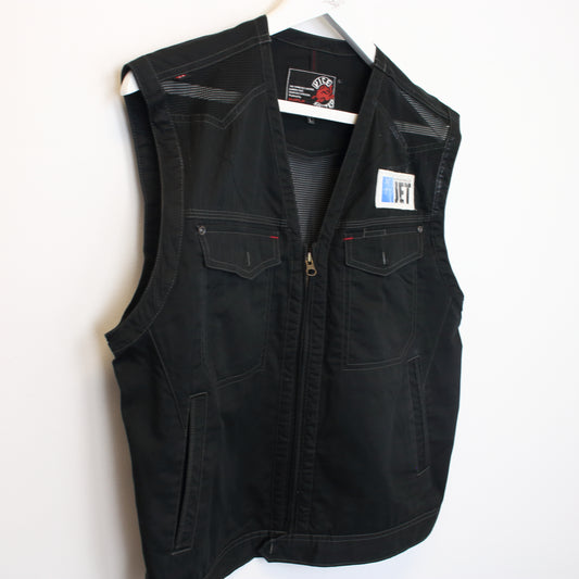 Vintage Vice United mesh vest in black. Best fits L