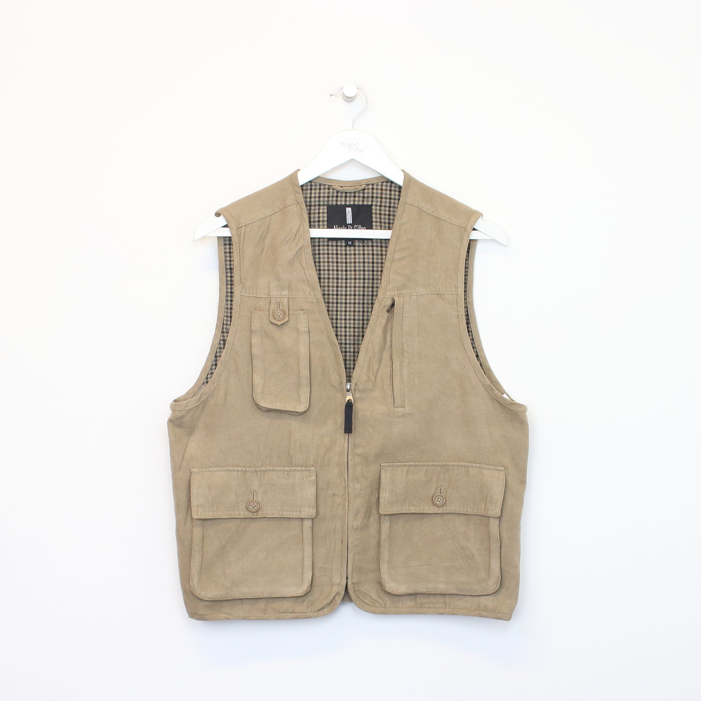 Vintage Nicole St Gilles vest in beige. Best fits M