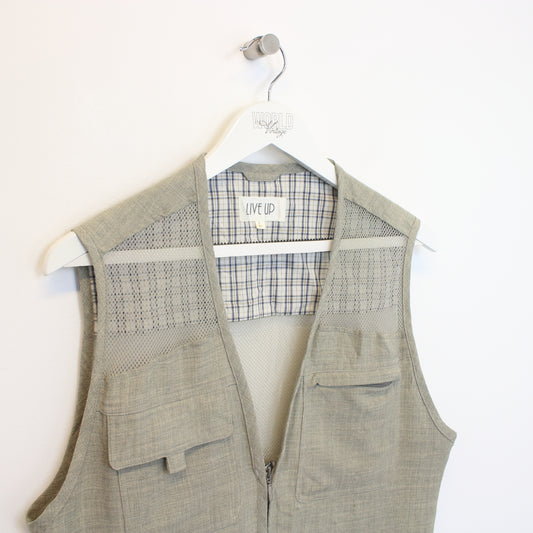 Vintage Live Up vest in beige. Best fits L