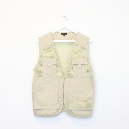 Vintage Forest Hills mesh vest in beige. Best fits M