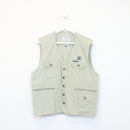 Vintage Desk Work Jeans vest in cream. Best fits M