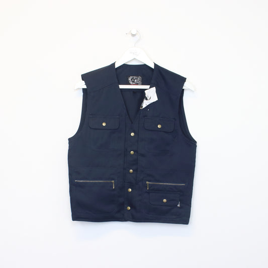 Vintage BNWT Deadstock Working Brand vest in navy. Best fits M