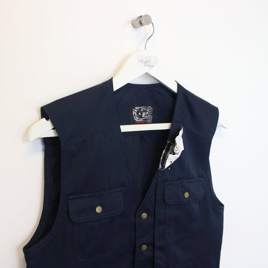 Vintage BNWT Deadstock Working Brand vest in navy. Best fits M