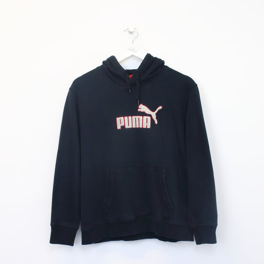 Vintage Womens Puma spell out hoodie in black. Best fits M