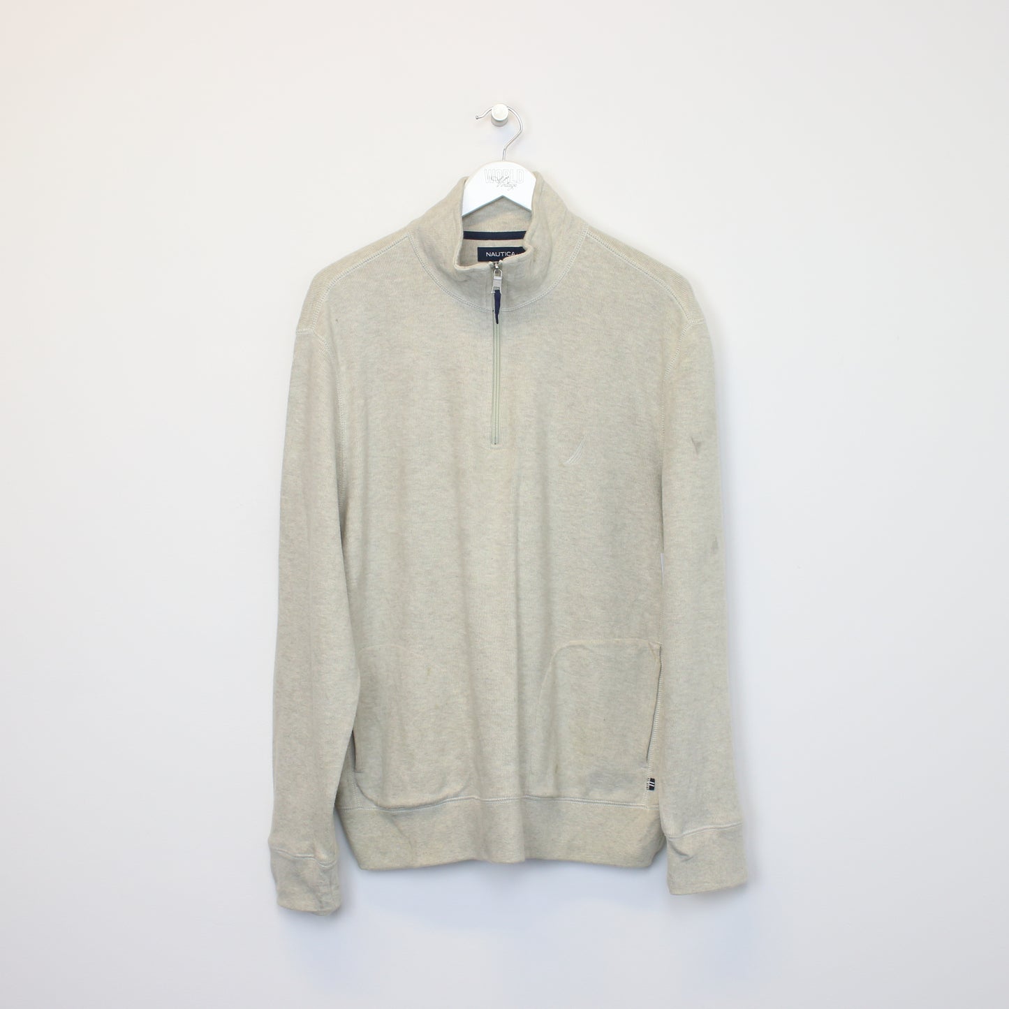 Vintage Nautica quarter zip sweatshirt in grey. Best fits L