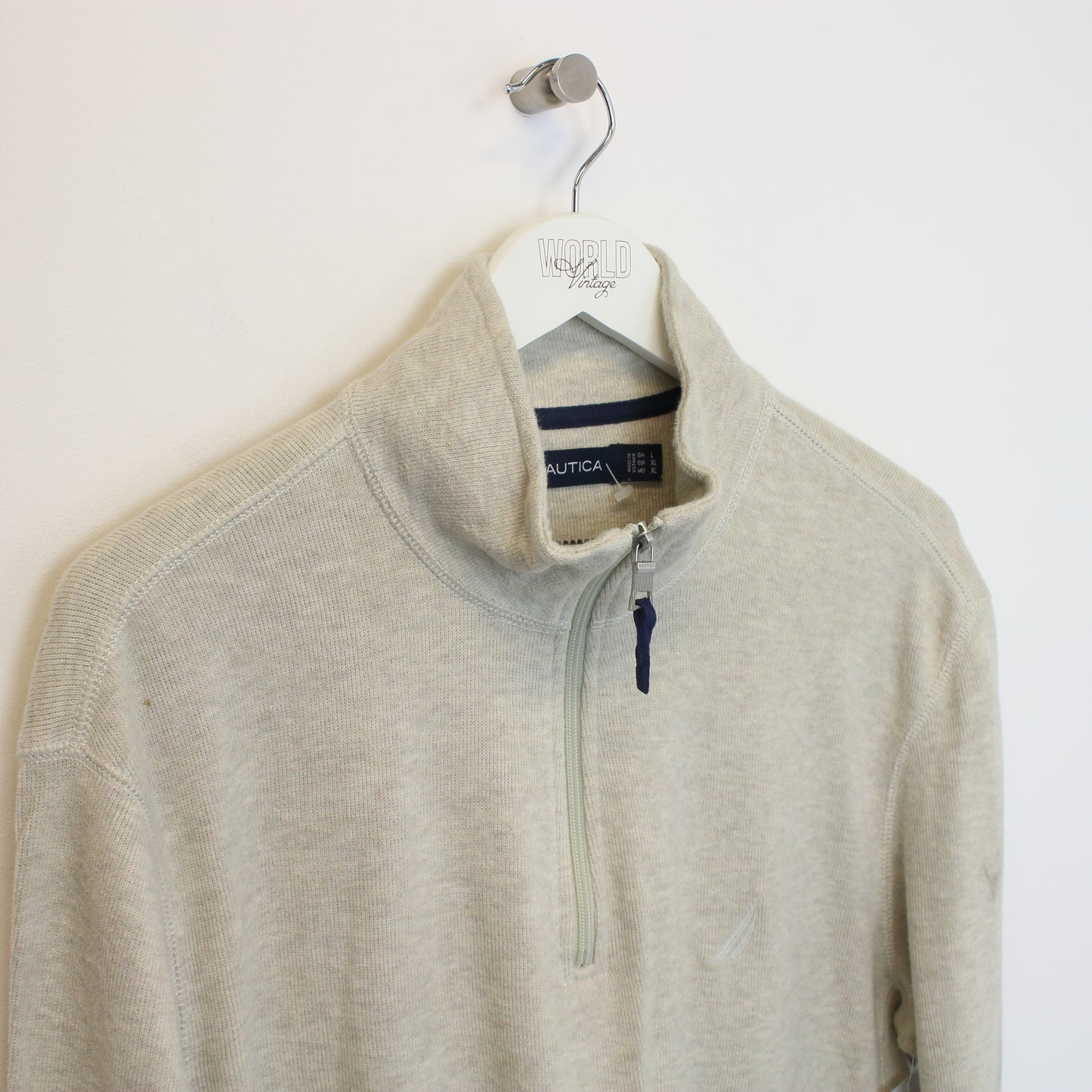 Vintage Nautica quarter zip sweatshirt in grey. Best fits L