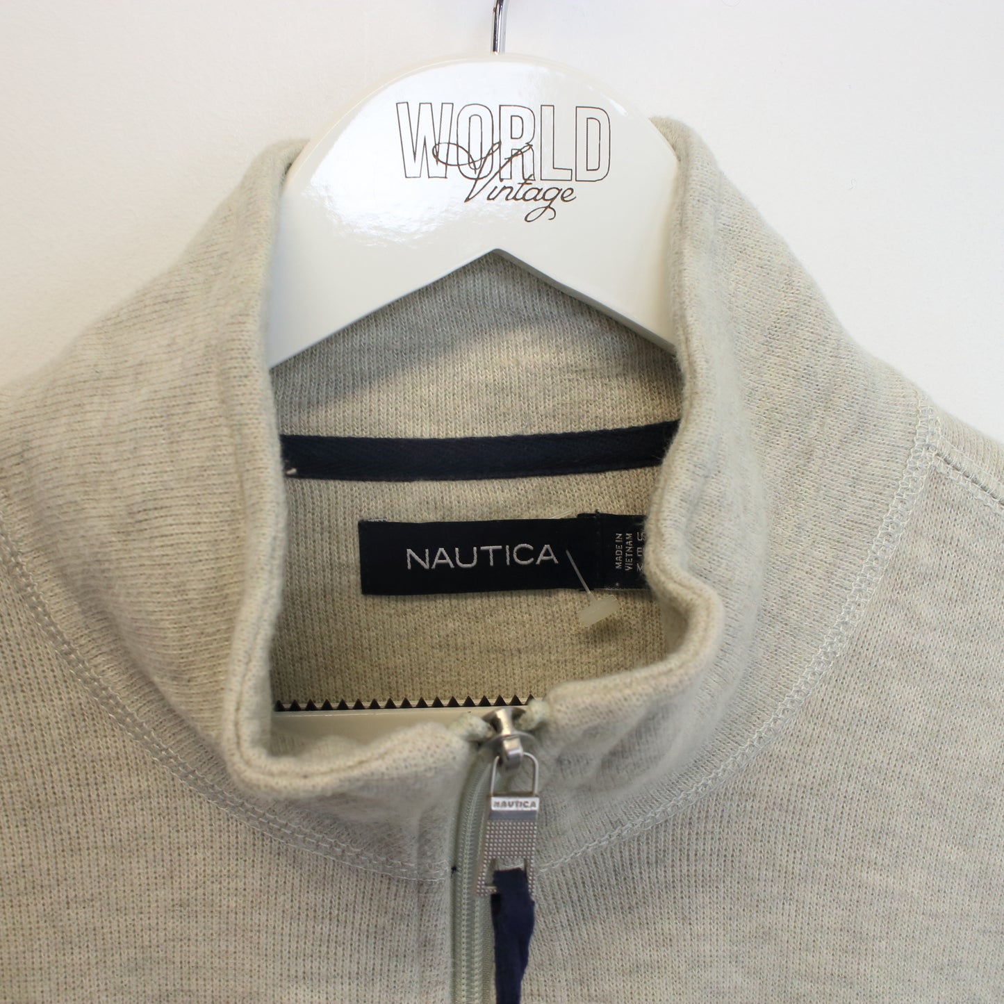 Vintage Nautica quarter zip sweatshirt in grey. Best fits L