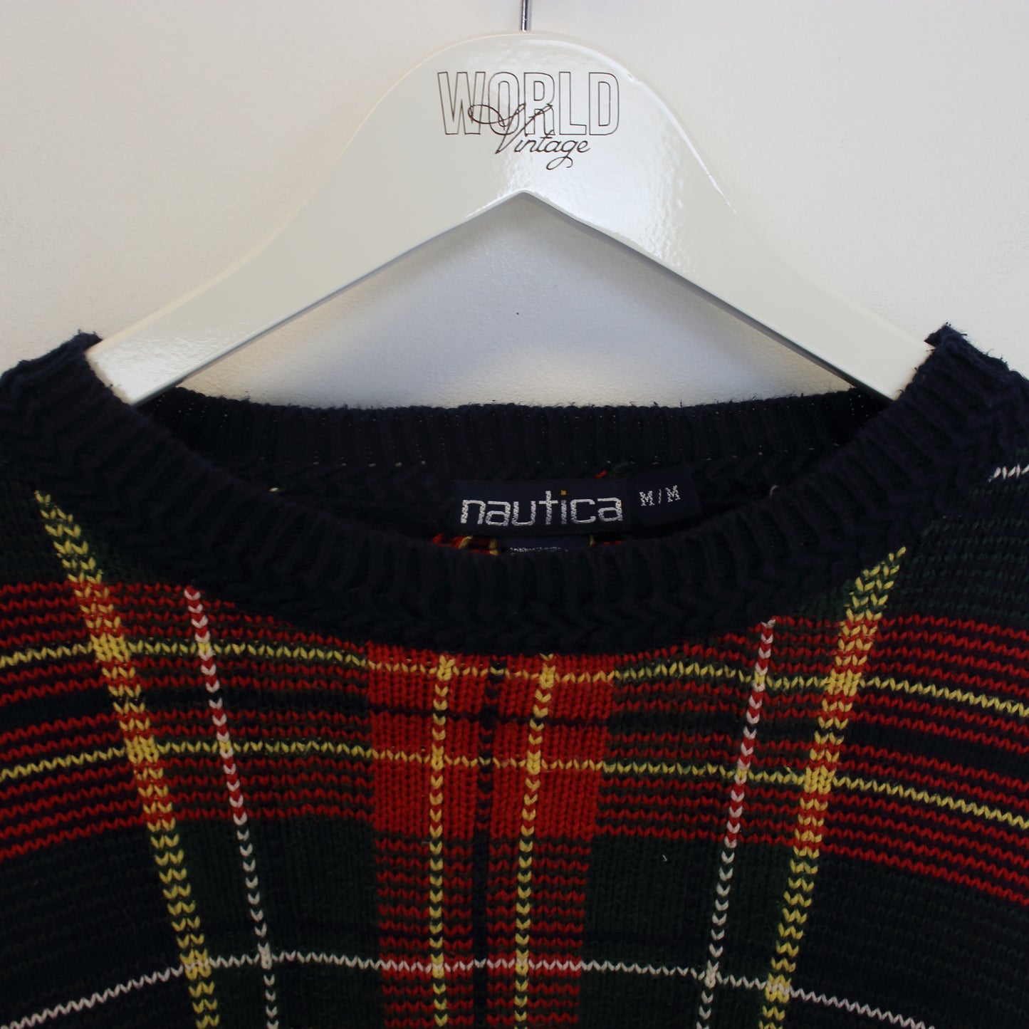 Vintage Nautica knitted sweatshirt in multi colour. Best fits L