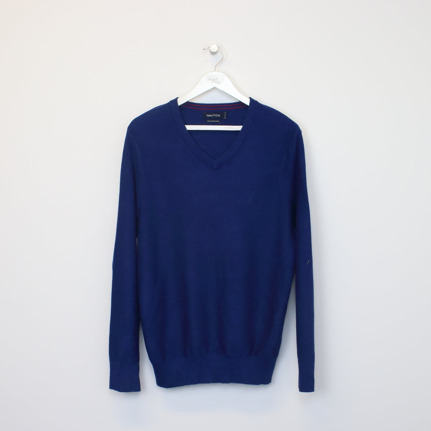 Vintage Nautica knitted sweatshirt in blue. Best fits L