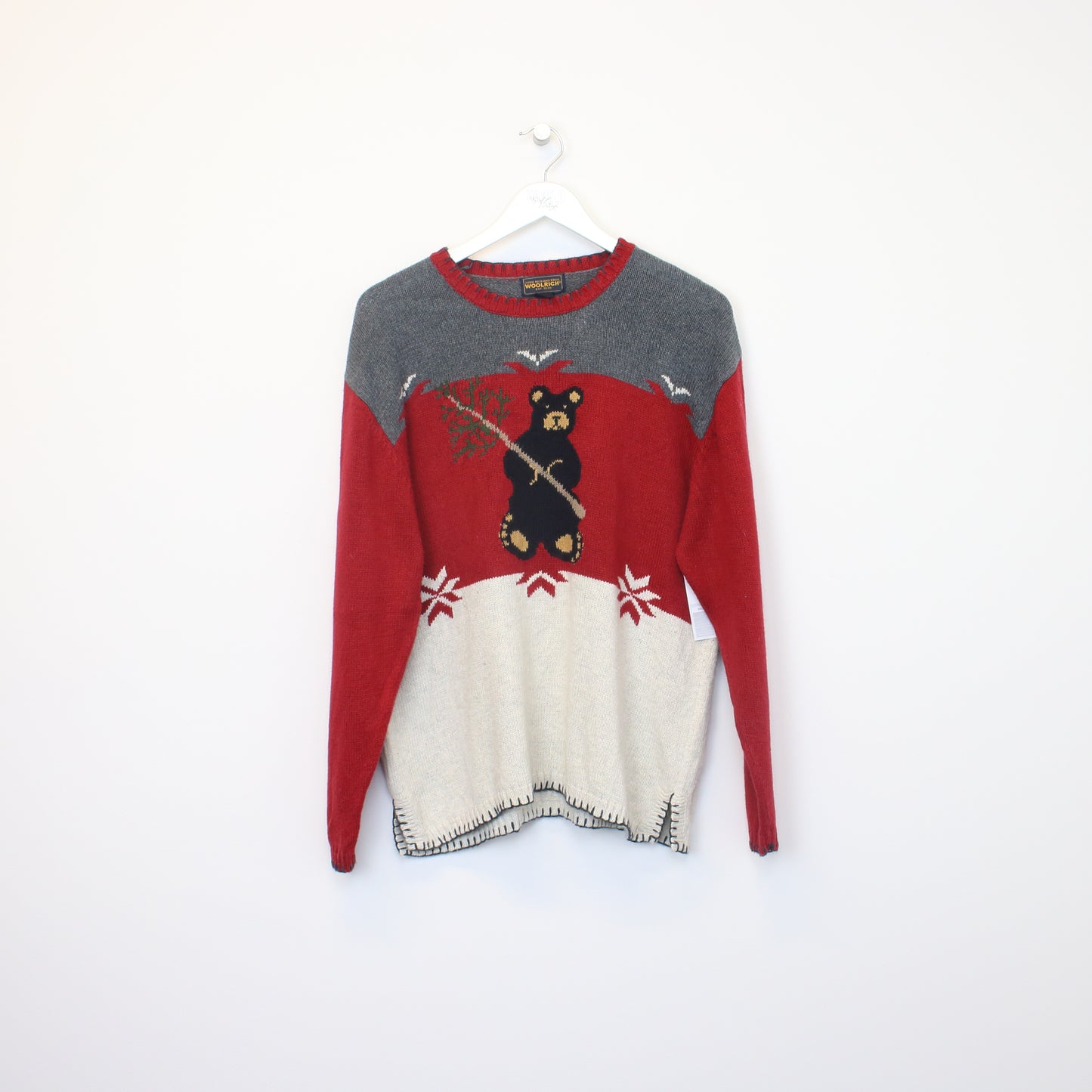 Vintage Woorich knitted sweatshirt in Red. Best fits S