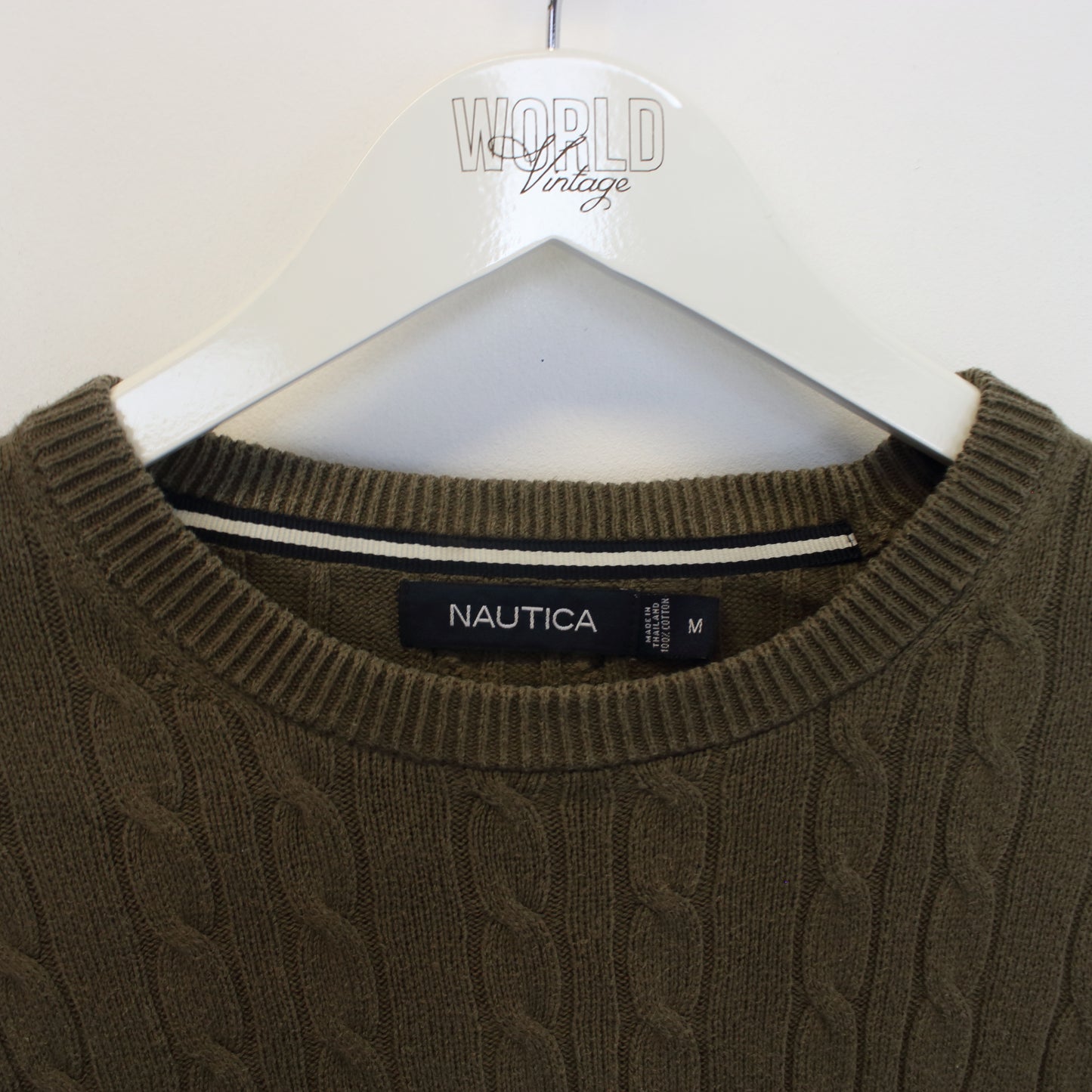 Vintage Nautica knitted sweatshirt in brown. Best fits L