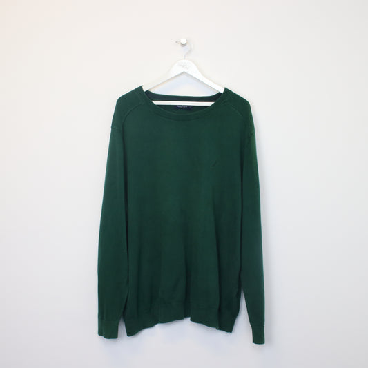 Vintage Nautica knitted sweatshirt in green. Best fits L