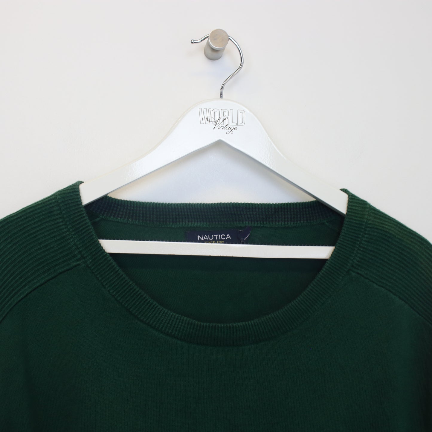 Vintage Nautica knitted sweatshirt in green. Best fits L