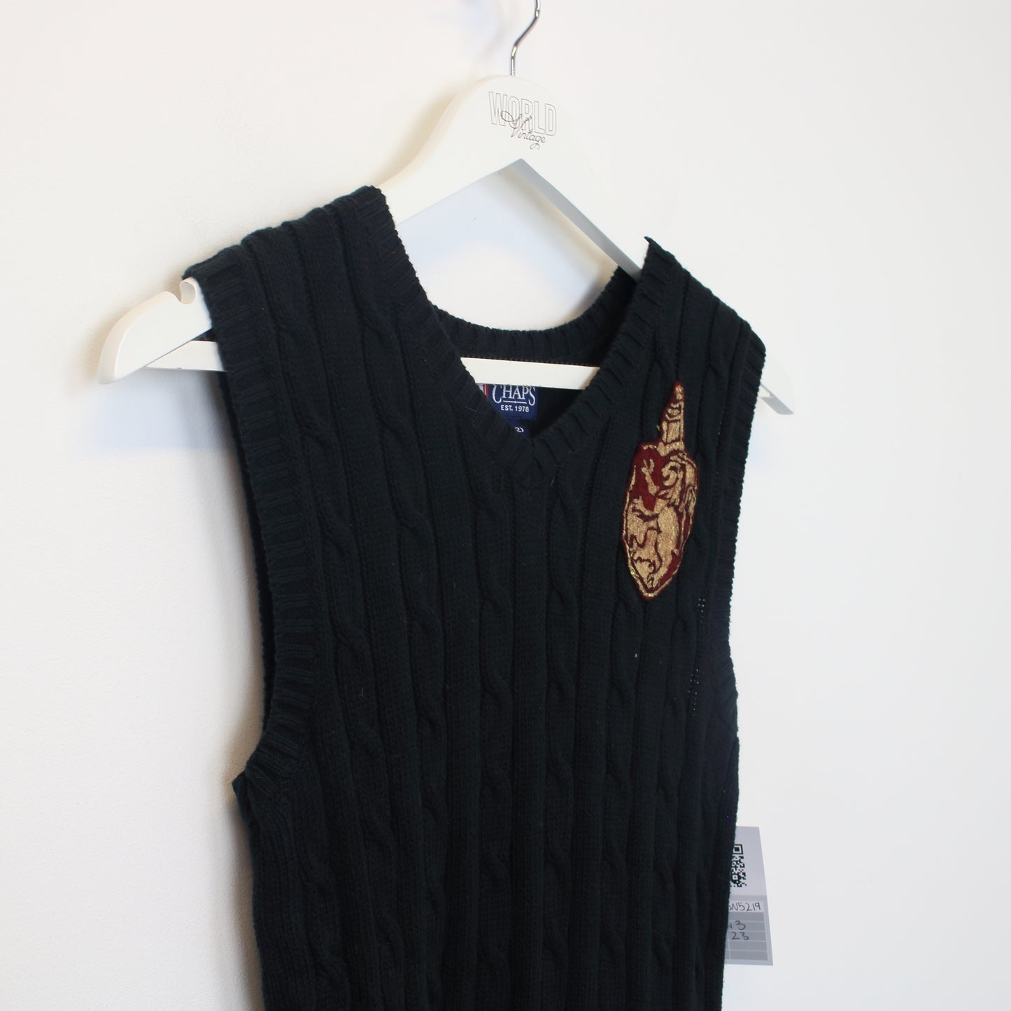 Vintage Chaps knitted sweatshirt  gilet in black. Best fits XXS