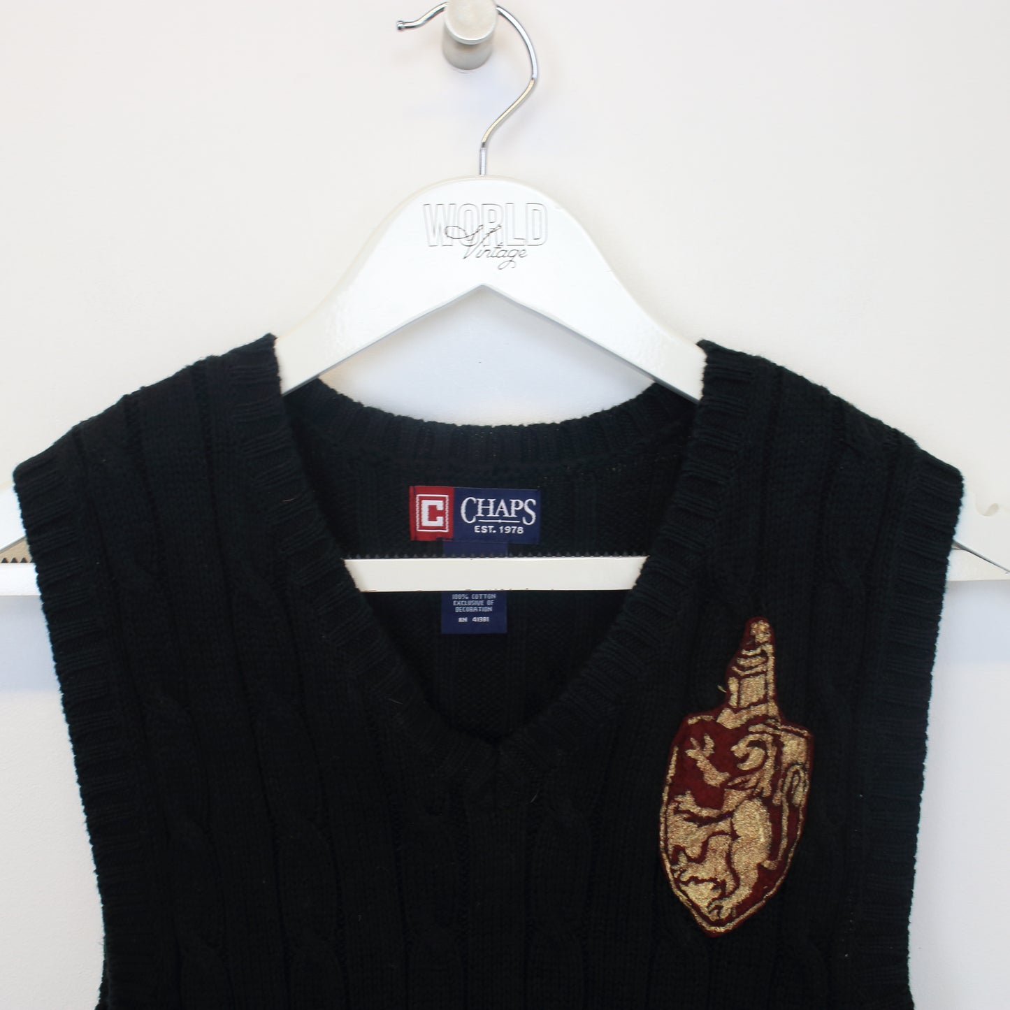 Vintage Chaps knitted sweatshirt  gilet in black. Best fits XXS