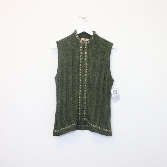 Vintage Woolrich knitted gilet sweatshirt in green. Best fits S