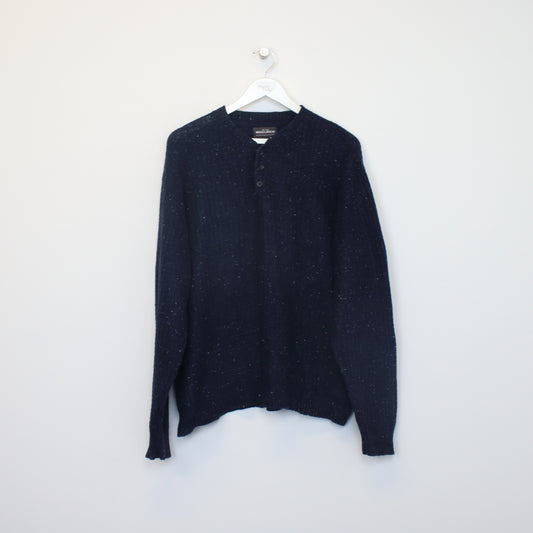 Vintage Woolrich knitted sweatshirt in navy. Best fits L