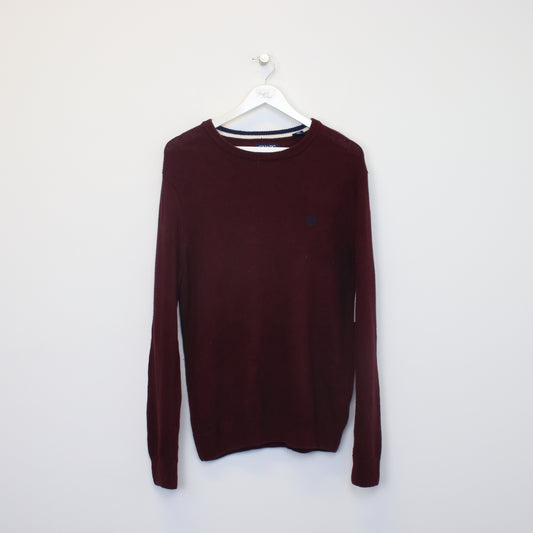 Vintage Chaps knitted sweatshirt in burgundy. Best fits M