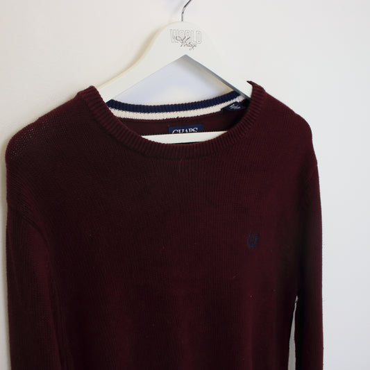 Vintage Chaps knitted sweatshirt in burgundy. Best fits M