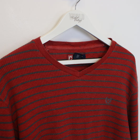 Vintage Chaps knitted sweatshirt in red and grey. Best fits M