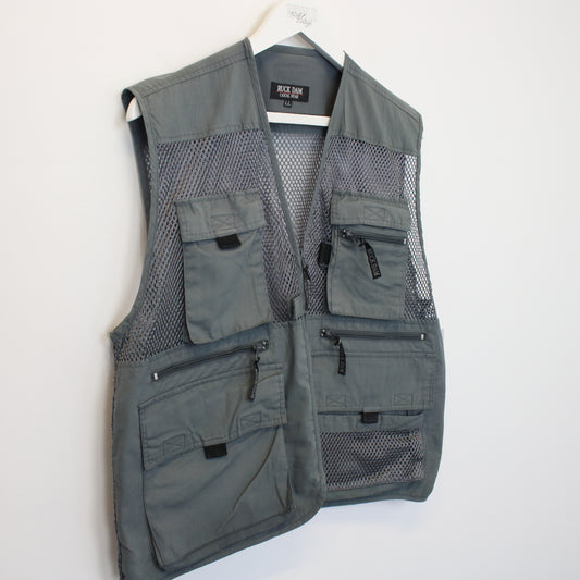 Vintage Ruck Dam mesh vest in grey. Best fits L