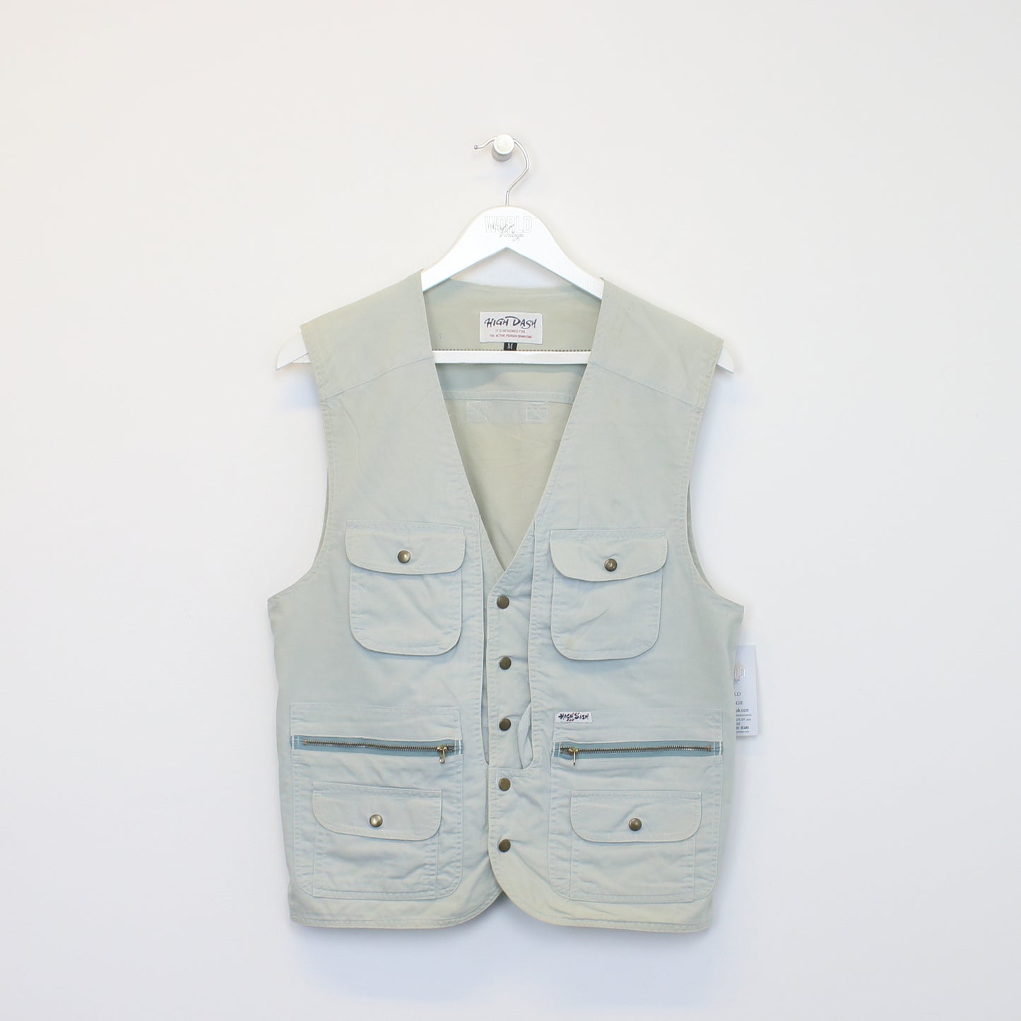 Vintage High Dash vest in grey/blue. Best fits M