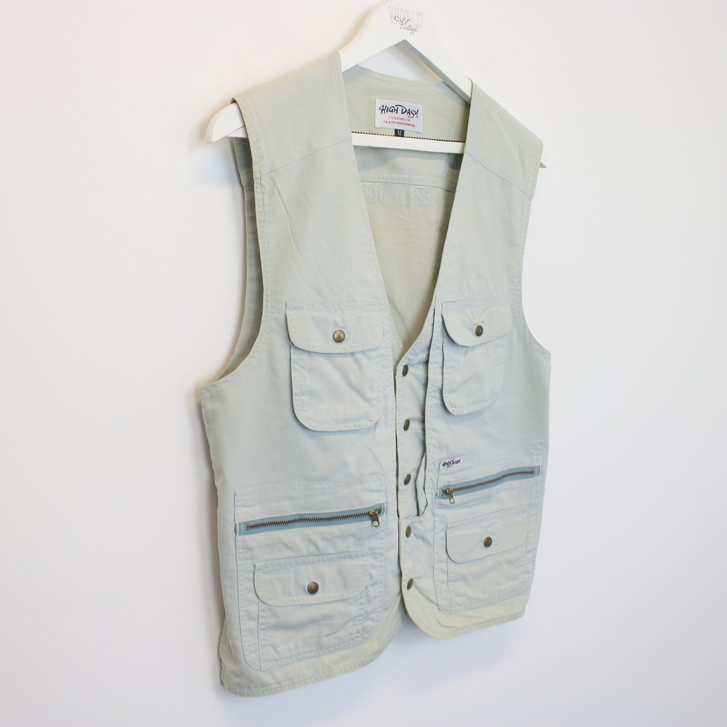 Vintage High Dash vest in grey/blue. Best fits M