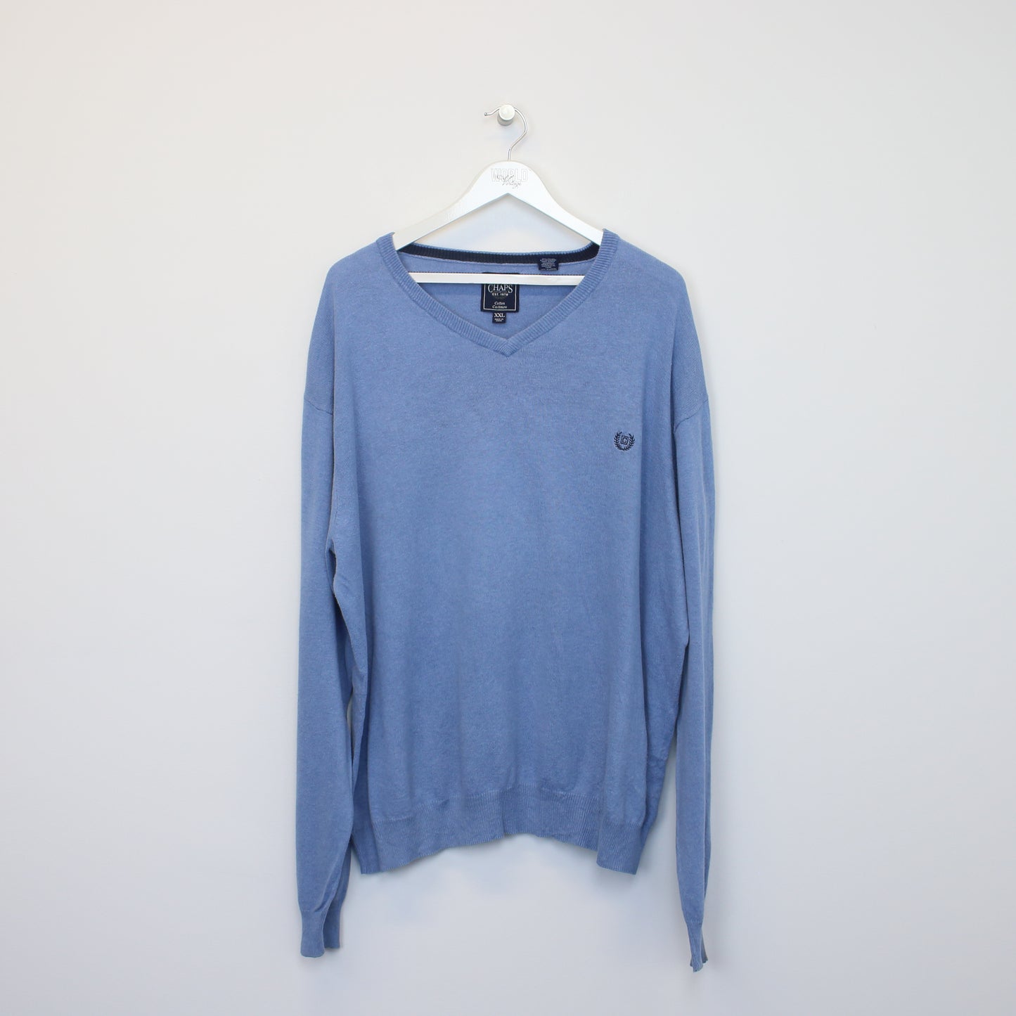 Vintage Chaps knitted sweatshirt in blue. Best fits XXL