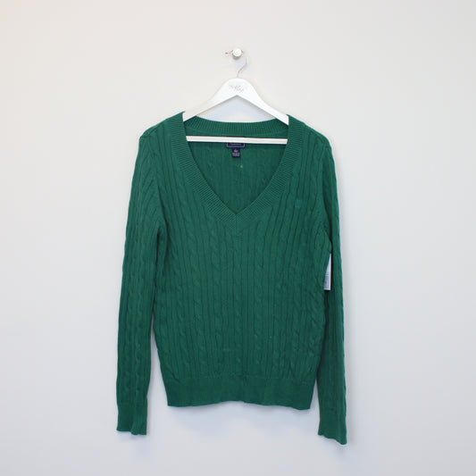 Vintage Chaps knitted sweatshirt in green. Best fits S